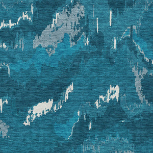 Homeroots 3' Stylish Beige Brown And Ivory Abstract Washable Area Rug For Indoor And Outdoor Spaces 5' X 8' Polyester 590191