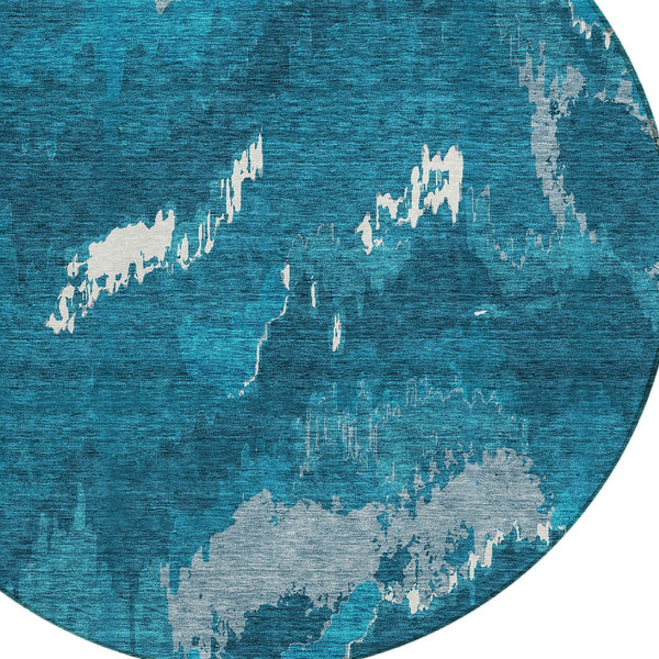 Homeroots 3' Stylish Beige Brown And Ivory Abstract Washable Area Rug For Indoor And Outdoor Spaces 8' Round Polyester 590192