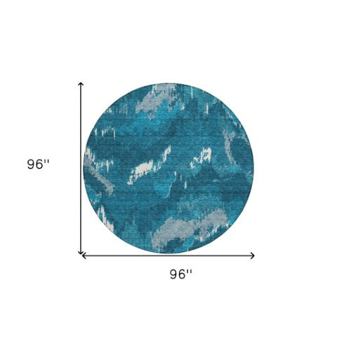 Homeroots 3' Stylish Beige Brown And Ivory Abstract Washable Area Rug For Indoor And Outdoor Spaces 8' Round Polyester 590192