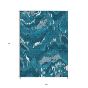 Homeroots 3' Stylish Beige Brown And Ivory Abstract Washable Area Rug For Indoor And Outdoor Spaces 8' X 10' Polyester 590193