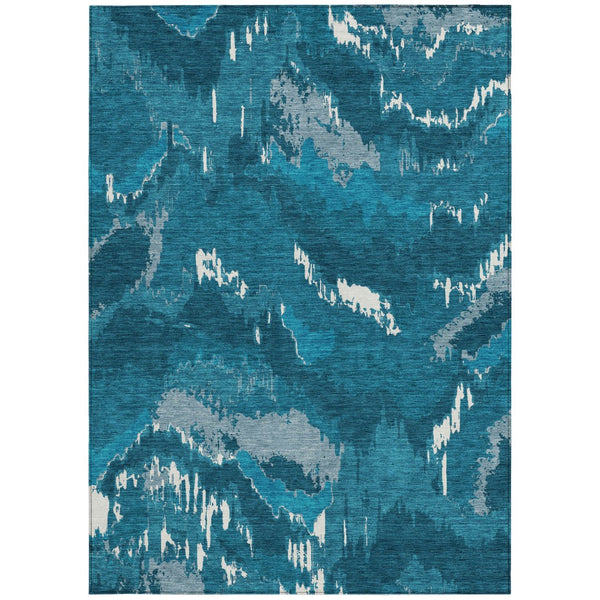 Homeroots 3' Stylish Beige Brown And Ivory Abstract Washable Area Rug For Indoor And Outdoor Spaces 8' X 10' Polyester 590193