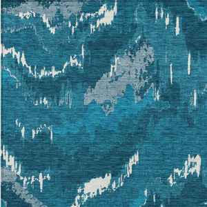 Homeroots 3' Stylish Beige Brown And Ivory Abstract Washable Area Rug For Indoor And Outdoor Spaces 9' X 12' Polyester 590194