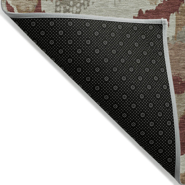 Homeroots 3' Stylish Beige Brown And Ivory Abstract Washable Area Rug For Indoor And Outdoor Spaces 8' X 10' Polyester 590199