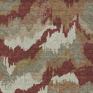 Homeroots 3' Stylish Beige Brown And Ivory Abstract Washable Area Rug For Indoor And Outdoor Spaces 8' X 10' Polyester 590199