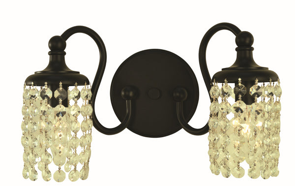 Framburg 2-light Elegant Eliana Wall Sconce With Crystal Diffuser - Handcrafted Lighting For Your Home Matte Black Metal 5902 Mblack