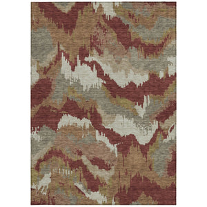 Homeroots 3' Stylish Beige Brown And Ivory Abstract Washable Area Rug For Indoor And Outdoor Spaces 9' X 12' Polyester 590200