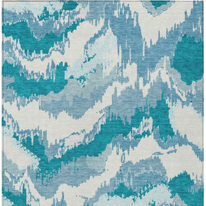 Homeroots 3' Stylish Beige Brown And Ivory Abstract Washable Area Rug For Indoor And Outdoor Spaces 5' X 8' Polyester 590209