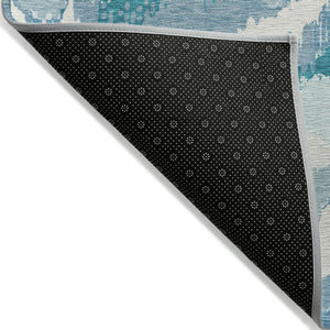 Homeroots 3' Stylish Beige Brown And Ivory Abstract Washable Area Rug For Indoor And Outdoor Spaces 8' X 10' Polyester 590211