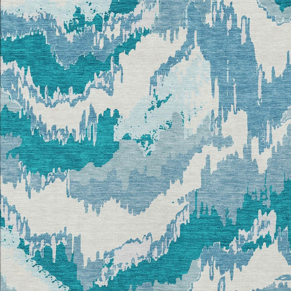 Homeroots 3' Stylish Beige Brown And Ivory Abstract Washable Area Rug For Indoor And Outdoor Spaces 8' X 10' Polyester 590211