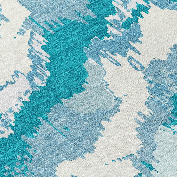 Homeroots 3' Stylish Beige Brown And Ivory Abstract Washable Area Rug For Indoor And Outdoor Spaces 8' X 10' Polyester 590211