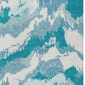 Homeroots 3' Stylish Beige Brown And Ivory Abstract Washable Area Rug For Indoor And Outdoor Spaces 10' X 14' Polyester 590213