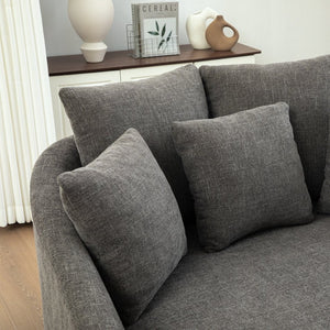 English Elm 56.3'' Oversized Barrel Lounger Chenille Cuddle Chair with Pocket Spring Deep Seat Gray W3118S00038