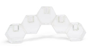 Homeroots 5" Clear Crystal Geometric Tabletop Candelabra - Stylish Centerpiece For Modern Home Decor & Events   590231