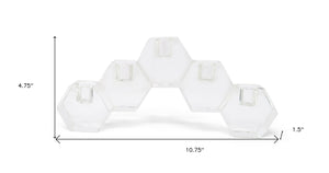 Homeroots 5" Clear Crystal Geometric Tabletop Candelabra - Stylish Centerpiece For Modern Home Decor & Events   590231