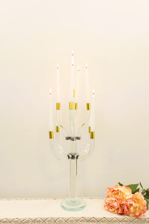 Homeroots 23" Elegant Gold And Silver Crystal Tabletop Candelabra - Stunning Centerpiece For Every Occasion   590249