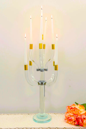 Homeroots 23" Elegant Gold And Silver Crystal Tabletop Candelabra - Stunning Centerpiece For Every Occasion   590249