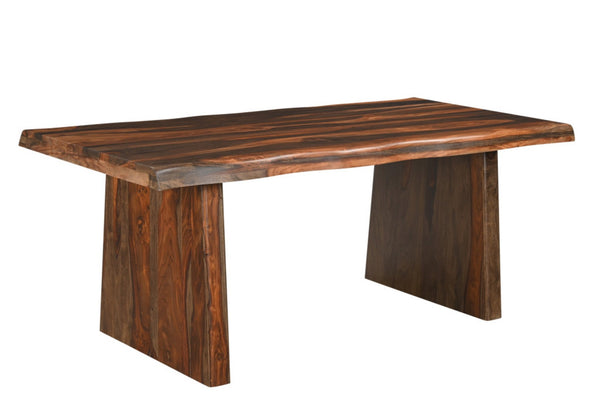 HomeRoots Seven Piece Solid Wood Dining Set in Dark Brown - Classic Table & Six Comfortable Chairs 590258