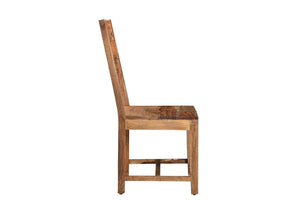 HomeRoots Seven Piece Solid Wood Dining Set with Expandable Table & Six Ladder-Back Chairs for Gatherings 590261