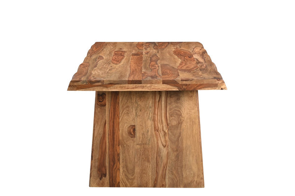 HomeRoots Seven-Piece Solid Wood Dining Set with Six Comfortable Chairs for Timeless Elegance & Durability 590264