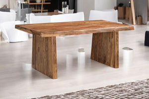 HomeRoots Seven-Piece Solid Wood Dining Set with Six Comfortable Chairs for Timeless Elegance & Durability 590264