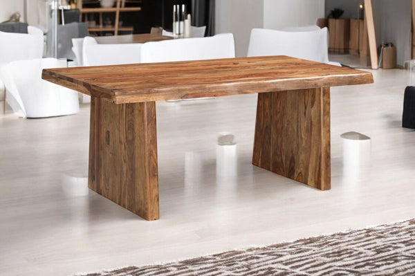 HomeRoots Seven-Piece Solid Wood Dining Set with Six Comfortable Chairs for Timeless Elegance & Durability 590264