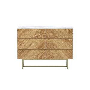 HomeRoots 47" Elegant Brown Six-Drawer Dresser - Sturdy Storage Solution for Modern and Rustic Bedrooms 590275