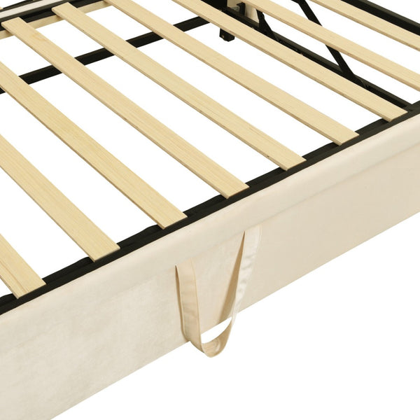 HomeRoots Beige Upholstered Twin Day Bed with Trundle - Stylish Space-Saving Sofa and Comfortable Bed Solution 590288