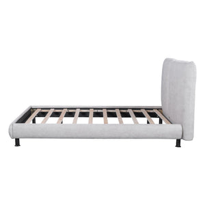 HomeRoots Light Gray Tufted Upholstered Queen Bed Frame - Elegant Design, Comfort, and Style for Modern Bedrooms 590317