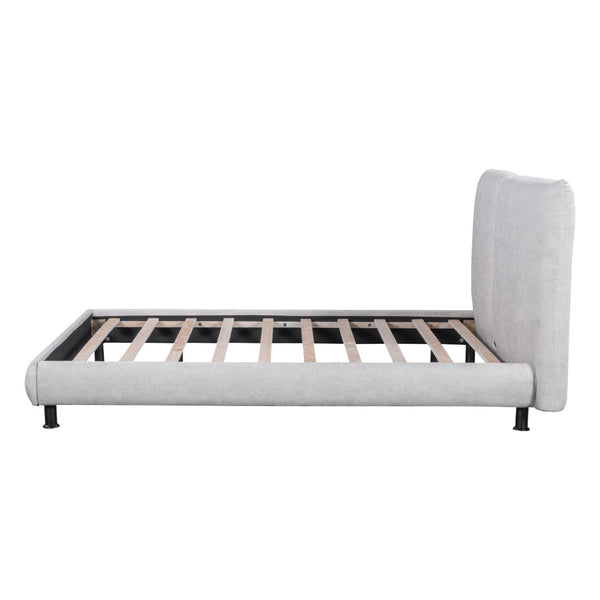 HomeRoots Light Gray Tufted Upholstered Queen Bed Frame - Elegant Design, Comfort, and Style for Modern Bedrooms 590317