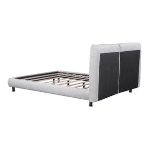 HomeRoots Light Gray Tufted Upholstered Queen Bed Frame - Elegant Design, Comfort, and Style for Modern Bedrooms 590317