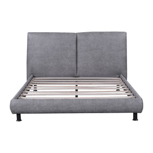 HomeRoots Dark Gray Tufted Upholstered Queen Bed Frame - Chic Design, Sturdy Construction, Comfort & Style! 590318