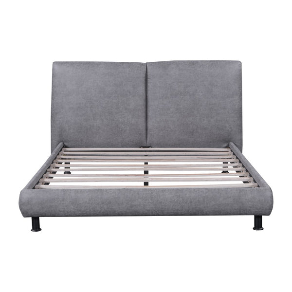 HomeRoots Dark Gray Tufted Upholstered Queen Bed Frame - Chic Design, Sturdy Construction, Comfort & Style! 590318