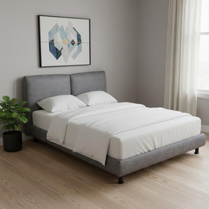 HomeRoots Dark Gray Tufted Upholstered Queen Bed Frame - Chic Design, Sturdy Construction, Comfort & Style! 590318