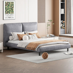 HomeRoots Dark Gray Tufted Upholstered Queen Bed Frame - Chic Design, Sturdy Construction, Comfort & Style! 590318