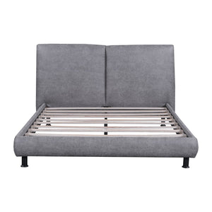 HomeRoots Dark Gray Tufted Upholstered Queen Bed Frame - Chic Design, Sturdy Construction, Comfort & Style! 590318