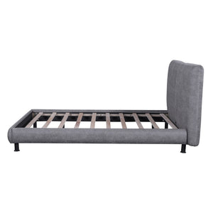 HomeRoots Dark Gray Tufted Upholstered Queen Bed Frame - Chic Design, Sturdy Construction, Comfort & Style! 590318