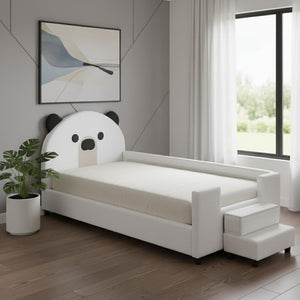 HomeRoots White Tufted Day Bed - Elegant Upholstered Twin Bed for Stylish Living Rooms, Guest Rooms & Offices 590321