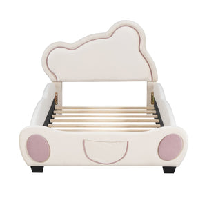 HomeRoots Pink Tufted Upholstered Twin Bed Frame - Elegant Comfort for Cozy Bedrooms & Stylish Guest Spaces 590329