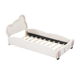 HomeRoots Pink Tufted Upholstered Twin Bed Frame - Elegant Comfort for Cozy Bedrooms & Stylish Guest Spaces 590329