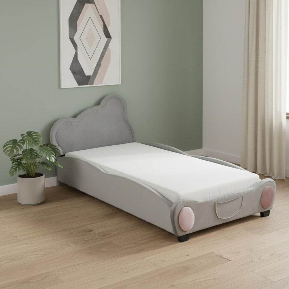 HomeRoots Dark Gray Tufted Upholstered Twin Bed Frame - Elegant Design, Cozy Comfort & Sturdy Support Included 590330