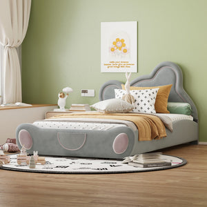 HomeRoots Dark Gray Tufted Upholstered Twin Bed Frame - Elegant Design, Cozy Comfort & Sturdy Support Included 590330