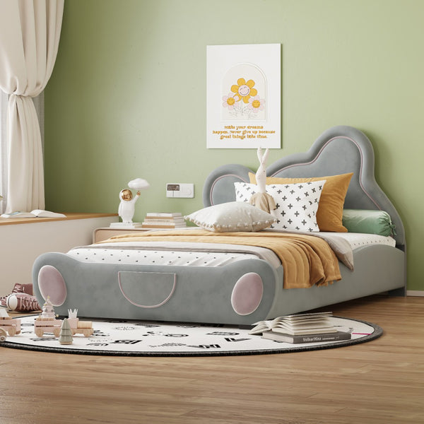 HomeRoots Dark Gray Tufted Upholstered Twin Bed Frame - Elegant Design, Cozy Comfort & Sturdy Support Included 590330