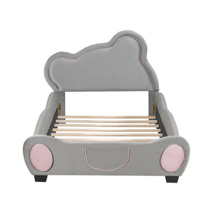 HomeRoots Dark Gray Tufted Upholstered Twin Bed Frame - Elegant Design, Cozy Comfort & Sturdy Support Included 590330