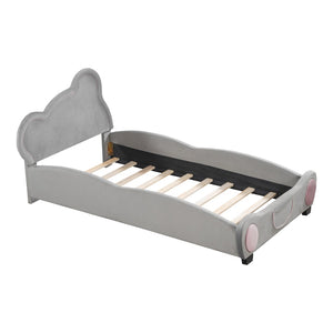 HomeRoots Dark Gray Tufted Upholstered Twin Bed Frame - Elegant Design, Cozy Comfort & Sturdy Support Included 590330