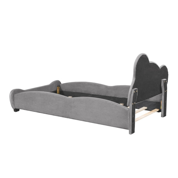 HomeRoots Dark Gray Tufted Upholstered Twin Bed Frame - Elegant Design, Cozy Comfort & Sturdy Support Included 590330