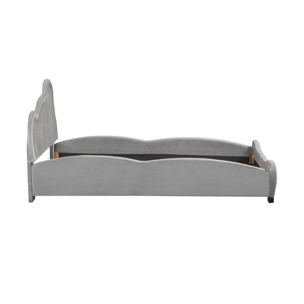 HomeRoots Dark Gray Tufted Upholstered Twin Bed Frame - Elegant Design, Cozy Comfort & Sturdy Support Included 590330
