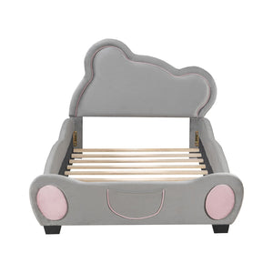 HomeRoots Dark Gray Tufted Upholstered Twin Bed Frame - Elegant Design, Cozy Comfort & Sturdy Support Included 590330