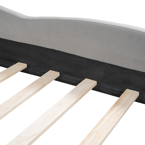 HomeRoots Dark Gray Tufted Upholstered Twin Bed Frame - Elegant Design, Cozy Comfort & Sturdy Support Included 590330