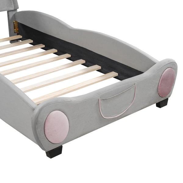 HomeRoots Dark Gray Tufted Upholstered Twin Bed Frame - Elegant Design, Cozy Comfort & Sturdy Support Included 590330
