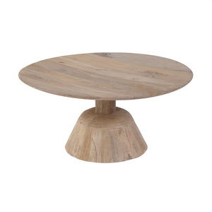 Butler Specialty Company 30" Round Mango Wood Pedestal Coffee Table – Rustic Charm & Modern Design Natural Mango Wood 5903312-butler